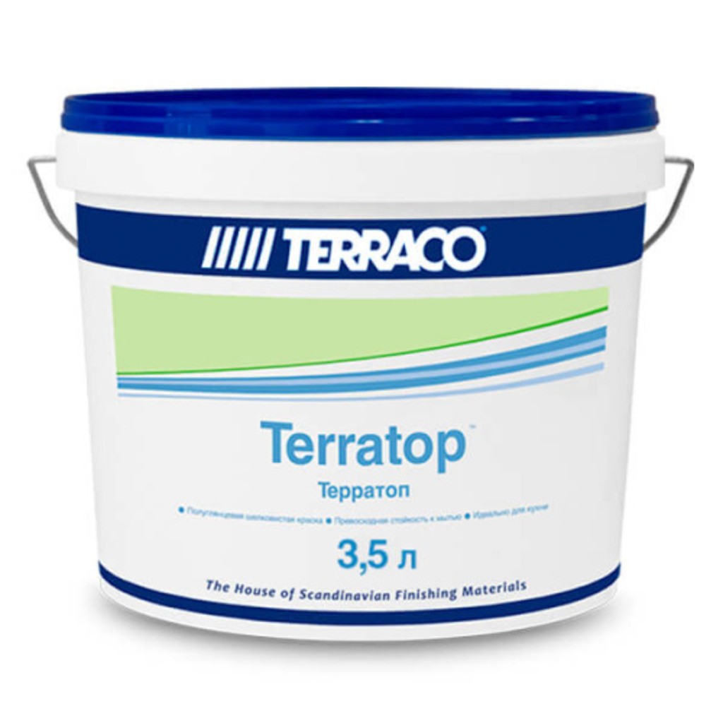 Terratop Шелковая моющаяся краска для внутренних работ 8л