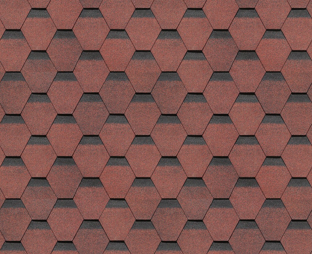 Гибкая черепица Docke PIE PREMIUM/ ШЕФФИЛД/ Клубника