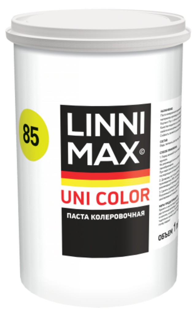 Универсальная пигментная паста для колеровки лакокрасочных материалов LINNIMAX Uni Color 85 Gruengelb 1 л