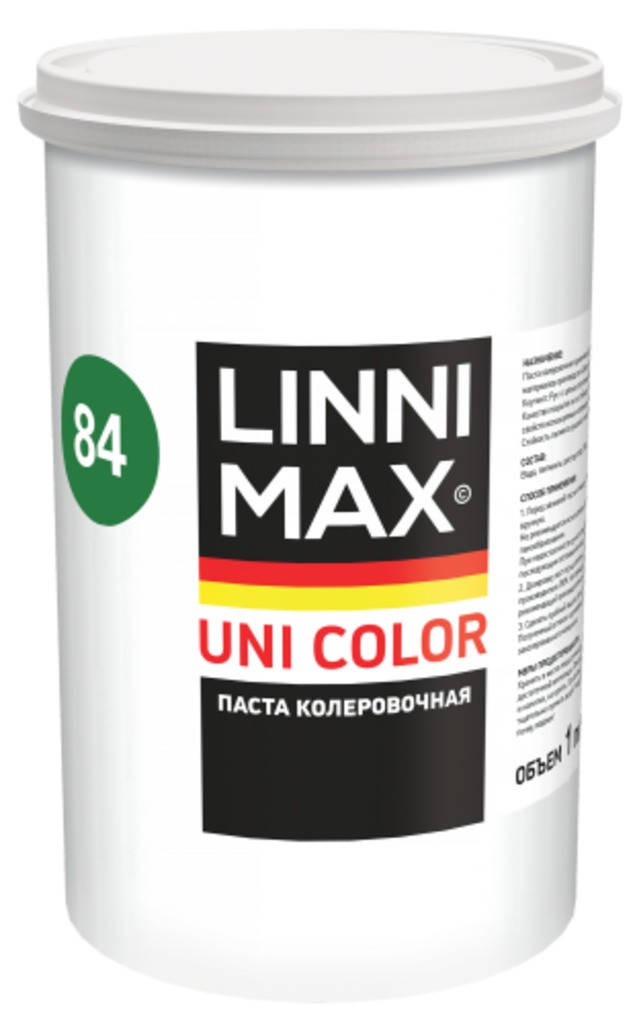 Универсальная пигментная паста для колеровки лакокрасочных материалов LINNIMAX Uni Color 84 Oxidgruen 1 л