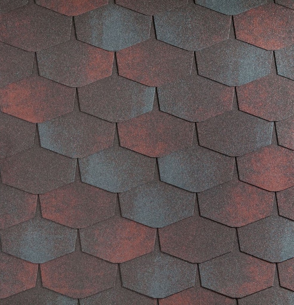 Гибкая черепица Katepal /FORTE/ Ямайка (Серо-Красный)