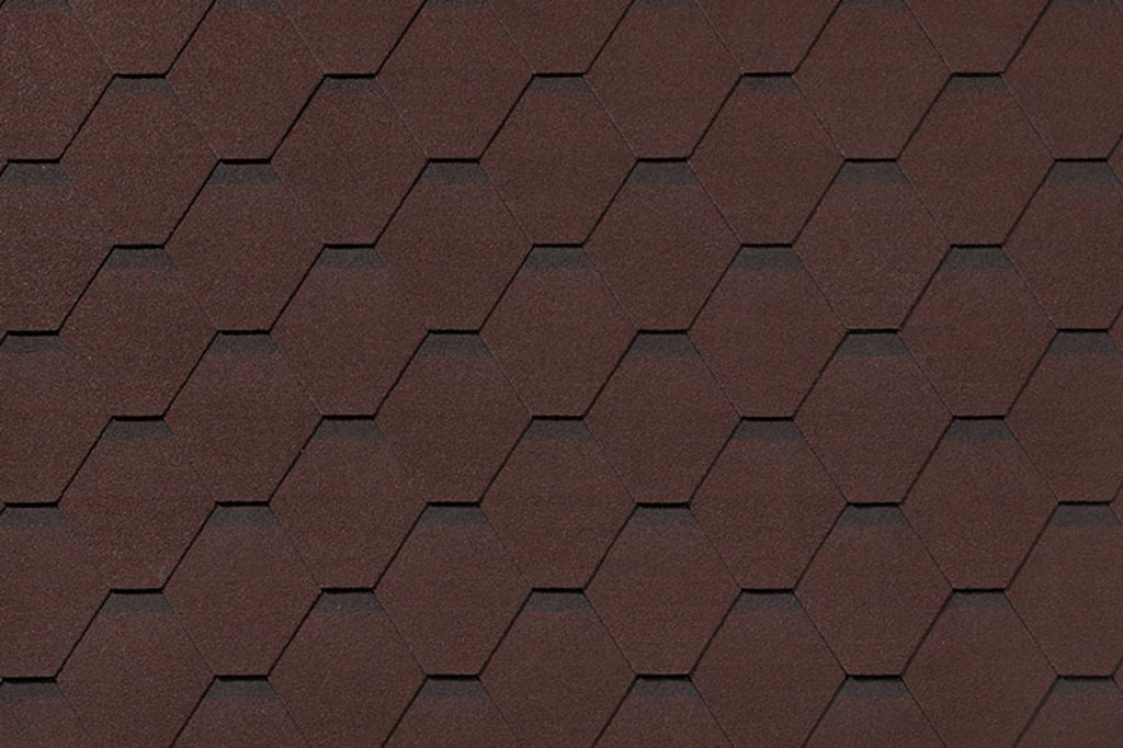 Гибкая черепица ROOFSHIELD/ СТАНДАРТ КЛАССИК/ Коричневый с оттенением
