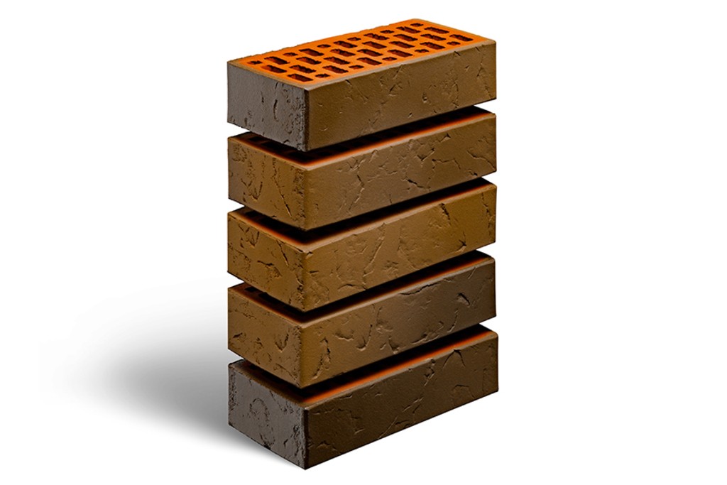 Облицовочный кирпич ФЛЕШ-ОБЖИГ (Сланец) 1NF Одинарный (250х120х65)