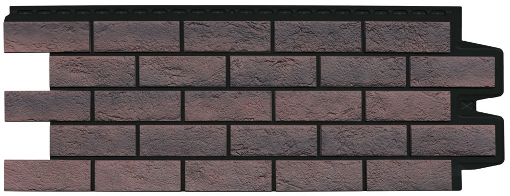 Фасадная панель Grand Line Состаренный кирпич Design Plus кофе с черным швом