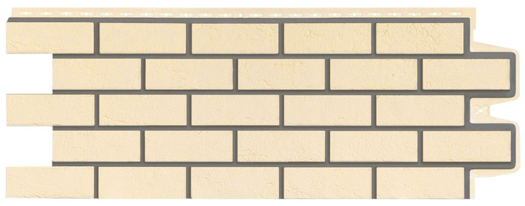 Фасадная панель Grand Line Состаренный кирпич Design бежевый со швом RAL 7006