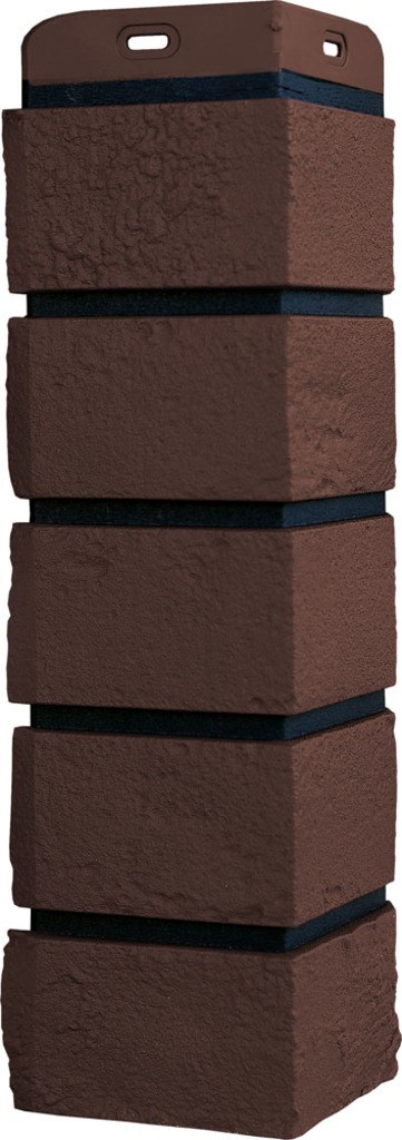 Угол Grand Line Состаренный кирпич Design Plus каштан с черным швом