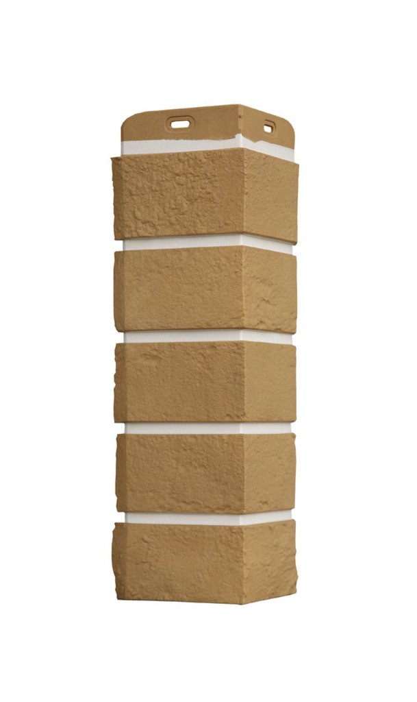 Угол Grand Line Состаренный кирпич Design Plus солома с белым швом