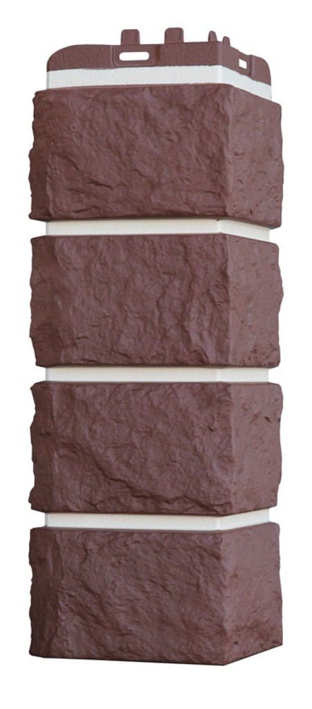 Угол Grand Line Колотый камень Design Plus каштан с белым швом